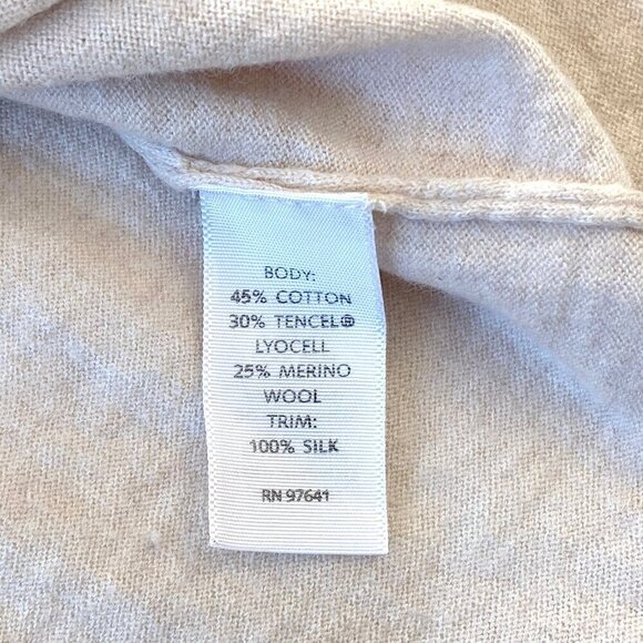 J. Jill Merino Wool Blend Henley Sweater Top V-Neck Silk Trim Lightweight Knit - Picture 10 of 15